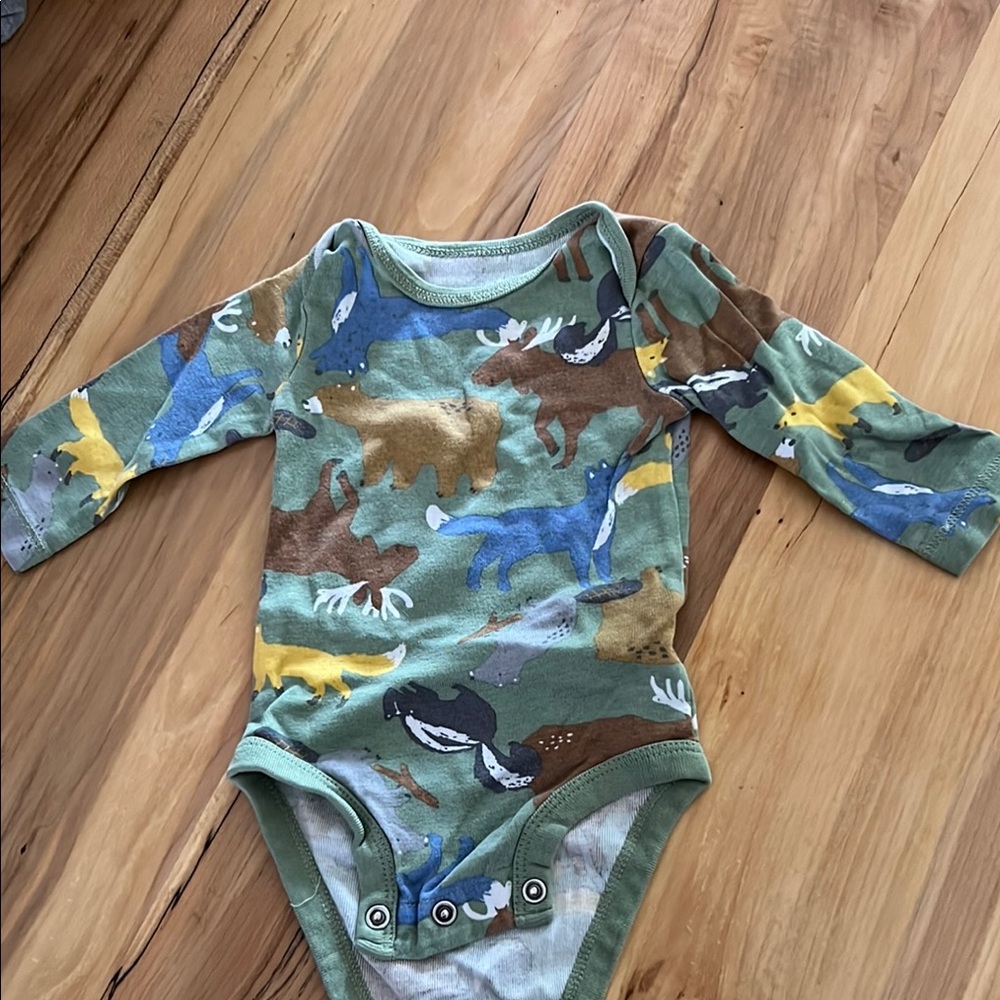Carter's Green and Blue Wildlife Print Bodysuit